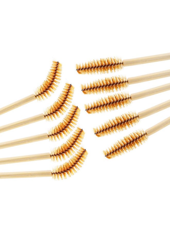 150 Disposable Mascara Wands Eyelash Brush Spoolies For Eye Lash Extension Eyebrow Bamboo Stick Brown