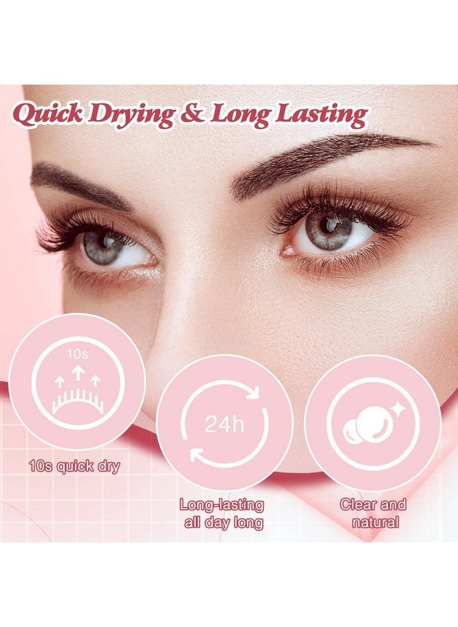 Lash Glue For False Eyelashes, Super Strong Hold Clear Eyelash Glue, Latex Free Long-Lasting Lash Adhesive Waterproof White Strip Eye Lash Glue, Fast Drying Eyelash Adhesive 5Ml 0.17Oz