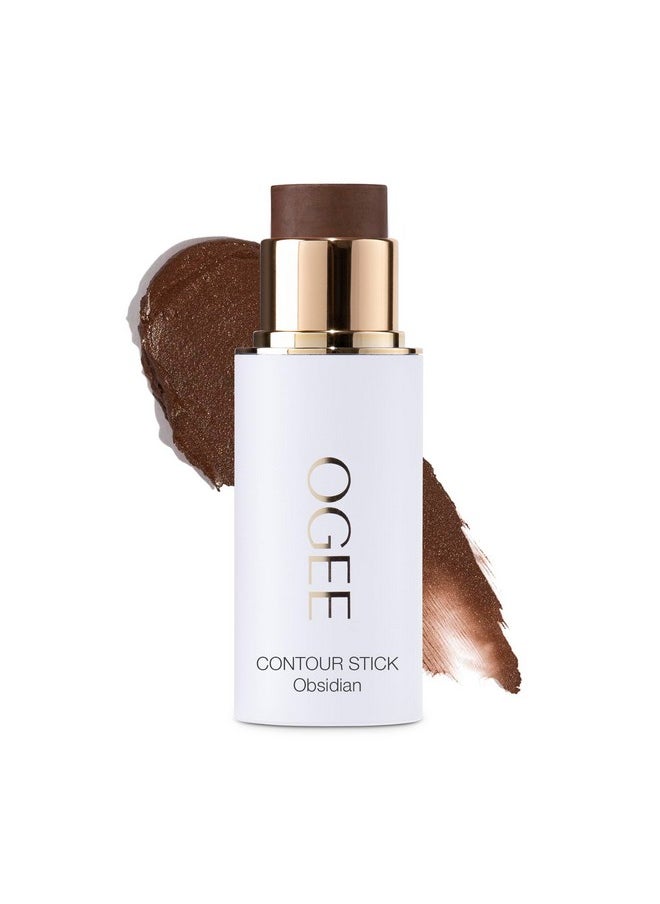 Sculpted Face Stick (Obsidian - Matte Deep Bronze) Certified Organic Bronzer Stick & Contour Makeup - Multi-Use Bronzer Stick For Face