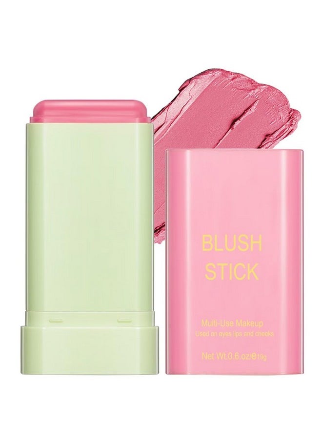 Multi-Use Makeup Blush Stick,Beauty Solid Moisturizer Stick,Waterproof Natural Nude Makeup,Tinted Solid Moisturizer Stick For Eyes Lips Cheek(1#Shy Pink)