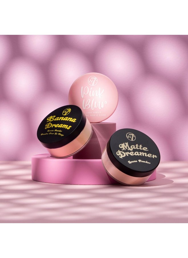 Loose Face Powder Trio - 3 Piece Set - Banana, Nude & Pink Toned Powders - Ultra-Fine Setting Powder For Flawless Makeup