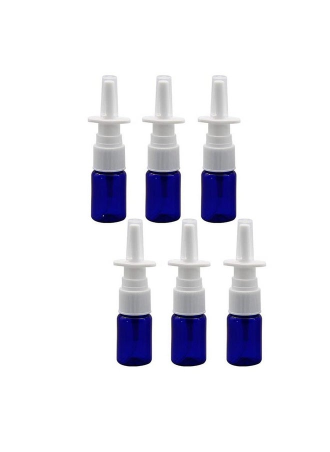 6Pcs 10Ml/0.34Oz Empty Refillable Glass Nasal Spray Bottles Makeup Water Travel Containers Jars With Fine Mist Sprayers (Blue)