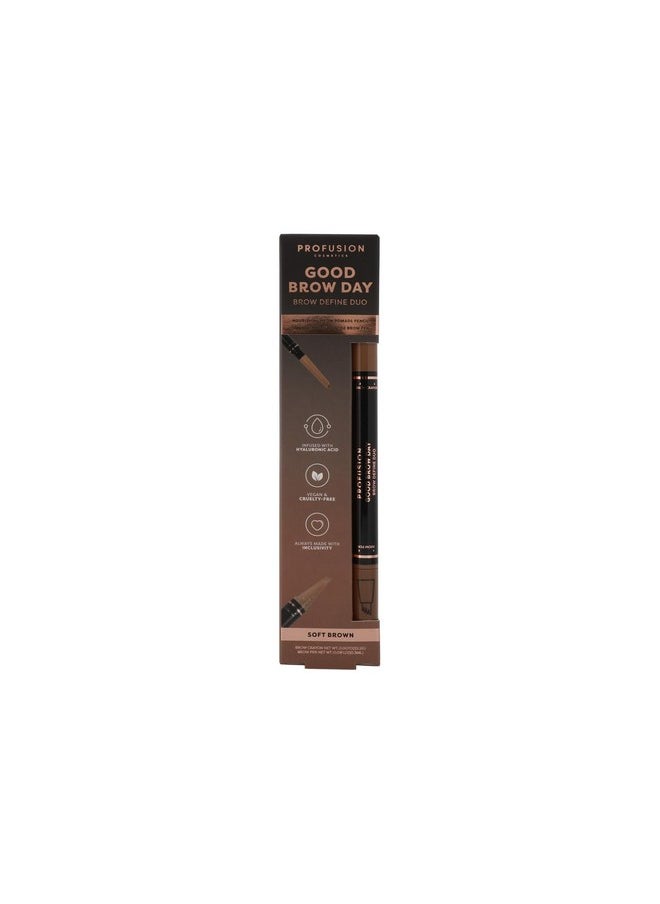 Good Brow Define Duo With Precision Pen And Pomade Pencil For Eye Catching Brows, Unlock Your Brow Potential With Long Wearing Makeup Kit (Soft Brown)