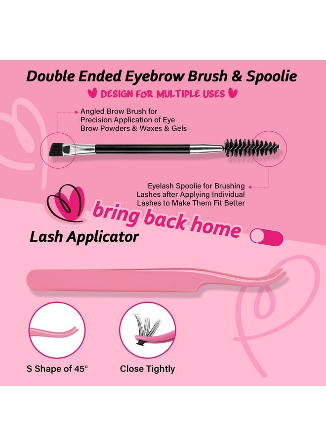 Lash Extension Kit 280Pcs Lash Clusters Eyelash Extension Kit With Lash Bond And Seal Lash Remover Lash Applicator Individual Lashes Kit Eyelash Brush Easy To Apply At Home(30D+40D-9-16Mix Kit)