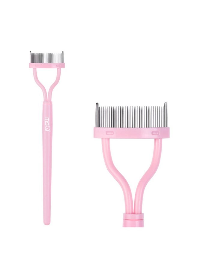 Lash Comb Separator Msq Eyelash Mascara Brush And Comb Lash Separator With Comb Cover Arc Designed Cosmetic Brushes Tool Pink (1Pcs)