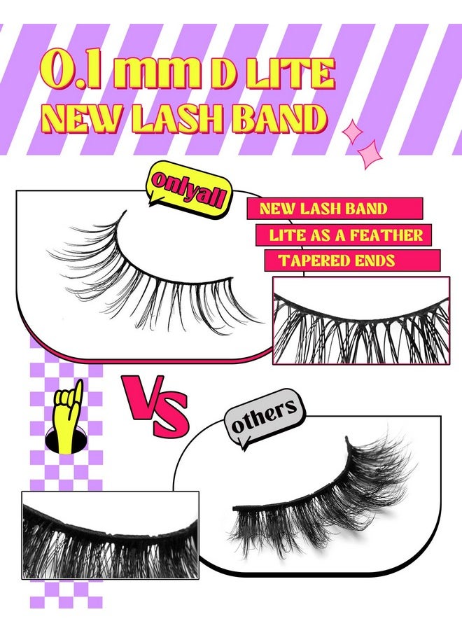 Natural Lashes Wispy Lashes Natural Look False Eyelashes Natural Flared Eyelashes False Eye Lashes Soft Fluffy Lashes 7 Pairs D14