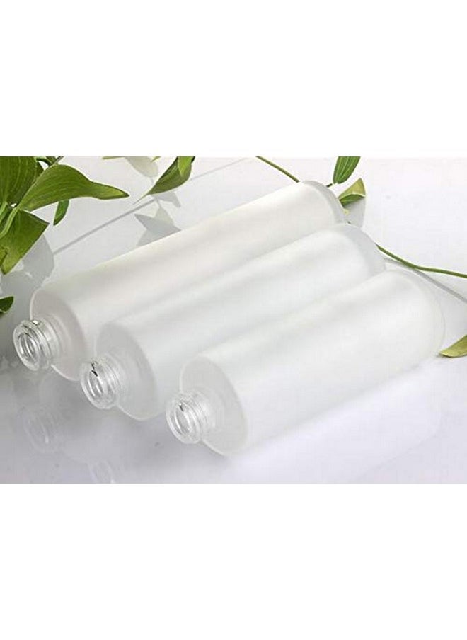 2Pcs 120Ml 4Oz Empty Frosted Glass Lotion Bottle With White Pump Head And Cap Emulsion Shower Gel Shampoo Conditioner Storage Holder Portable Refillable Cosmetic Travel Containers Jars