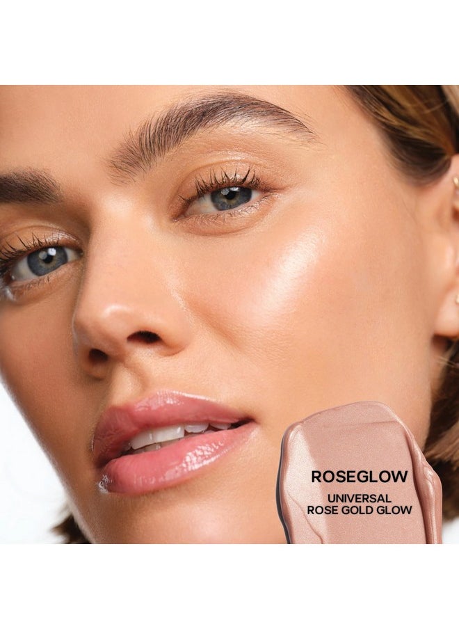 Mini Glowy Super Gel Lightweight Illuminator - Luminizer + Makeup Primer For Glowing Skin - Enriched With Vitamin C + Hydrating Squalane Oil - Wear Alone Or Under Makeup - Roseglow (0.5 Oz)