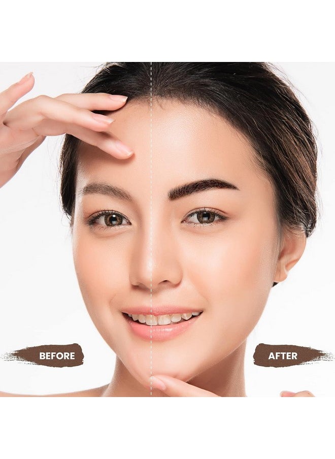 Eyebrow Stamp Stencil Kit, Eyebrow Stamp Pomade With 24 Reusable Thin & Thick Brow Stencils, Eyebrow Stencils Shaping Kit Definer (Dark Brown)