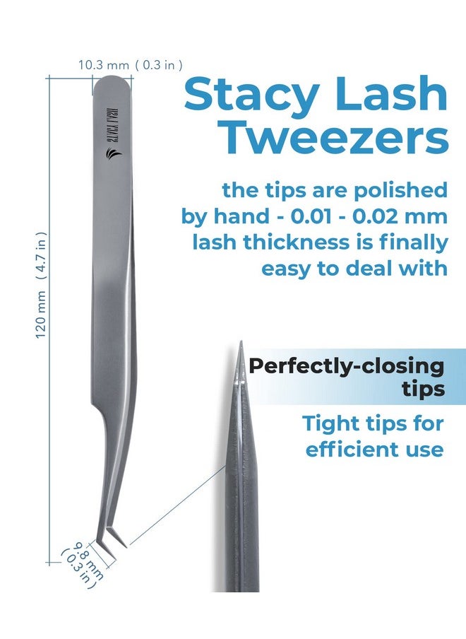 Stl-13 Curved Eyelash Extension Tweezers/Precision Tool For False Lashes Application/Supplies For Classic Extensions & Premade Fans/Tool Applicator For Volume Eyelashes/Beauty Accessories