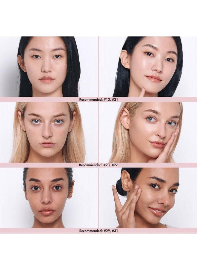 Signature Intense Sunscreen Spf 50+ Foundation, Natural Coverage, Cushion Korean Makeup, 71% Essence Natural Dewy Finish, Refill Included, 13 Ivory (0.49 Oz X2 Ea)