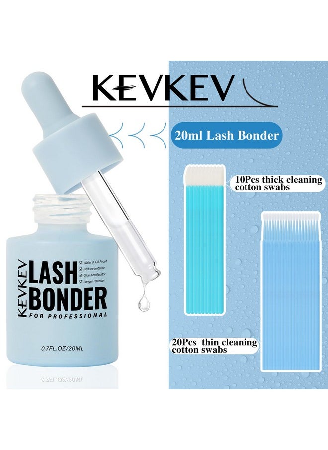 20Ml Lash Bonder For Eyelash Extensions Super Bonder Glue Accelerator Eyelash Sealer Adhesive Extending Eyelash Retention Not Glue Reduce Fumes Professional Use Only Water Oil Proof