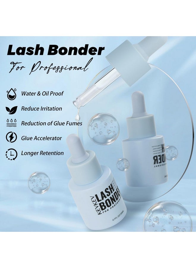 20Ml Lash Bonder For Eyelash Extensions Super Bonder Glue Accelerator Eyelash Sealer Adhesive Extending Eyelash Retention Not Glue Reduce Fumes Professional Use Only Water Oil Proof