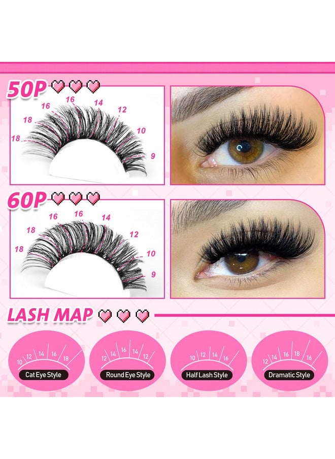 Eyelash Clusters Natural Lash Clusters Wispy Lash Clusters 560Pcs Cluster Eyelash Extensions 50D+60D Individual Lashes Clusters Lash Extensions Cluster Lashes For Diy At Home (8-18Mm)