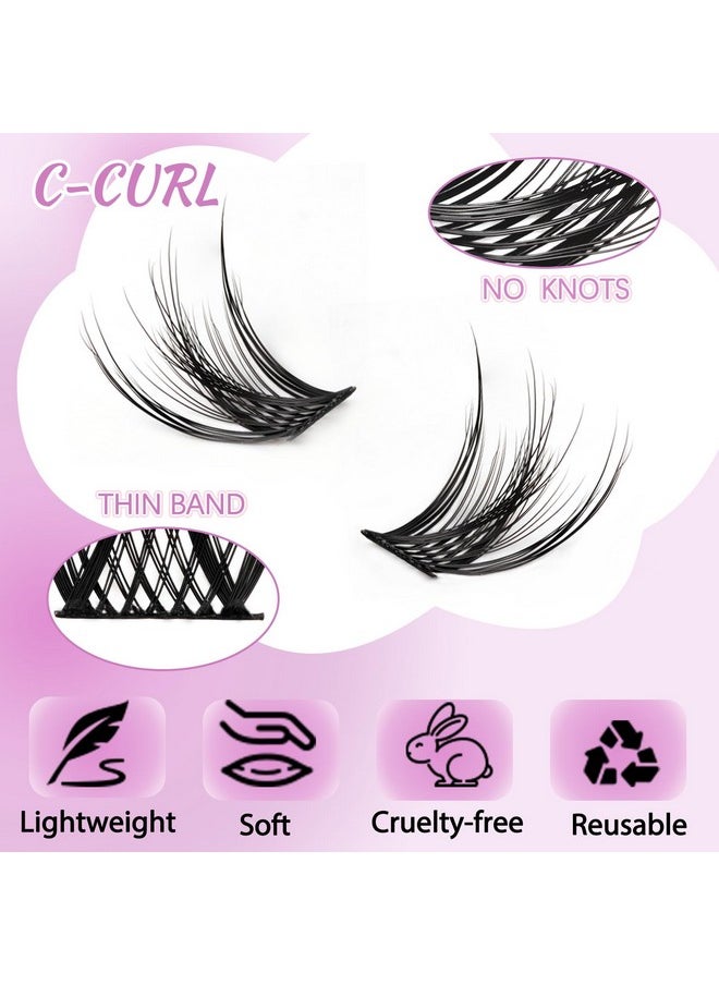 Lash Extension Kit 144Pcs Wispy Lash Clusters Kit 8-16Mm Natural Cluster Eyelash Extensions With Lash Bond And Seal And Lash Tweezer C Curl Diy Lash Extensions Kit For Beginners (Ld04 Flutter)