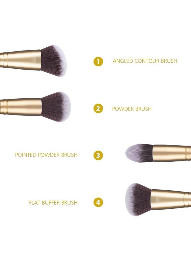 Makeup Brushes Duo End Foundation Powder Buffer And Contour Brush Synthetic Cosmetic Tools 2Pcs