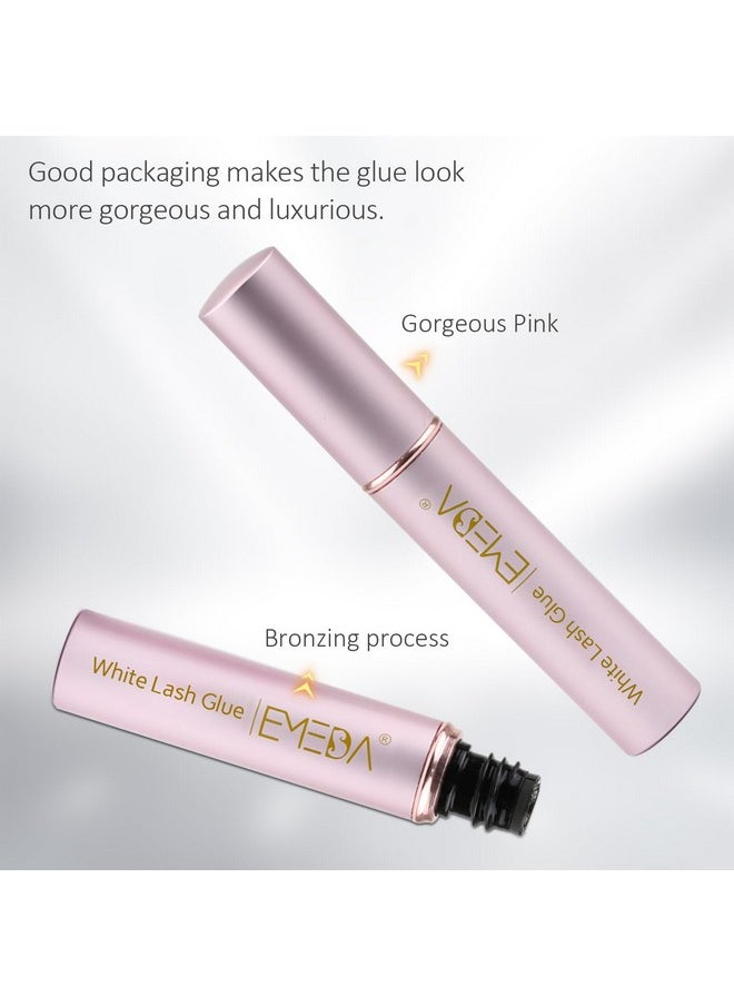 Eyelash Glue For False Lashes Super Strong Hold Long Lasting 24H Waterproof Latex Free Best Lash Glue Eyes Strip White Clear Lash Adhesive 5Ml 0.17Oz