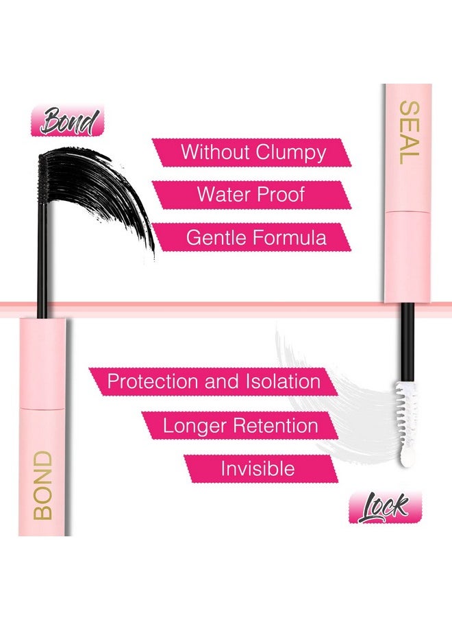 Lash Bond And Seal Lash Glue For Diy Eyelash Extensions Strong Lash Cluster Glue For Individual Eyelashes Latex Free By Emeda (2-In-1 Black Bond And Seal)