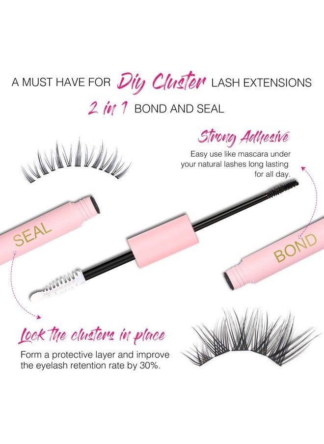 Lash Bond And Seal Lash Glue For Diy Eyelash Extensions Strong Lash Cluster Glue For Individual Eyelashes Latex Free By Emeda (2-In-1 Black Bond And Seal)