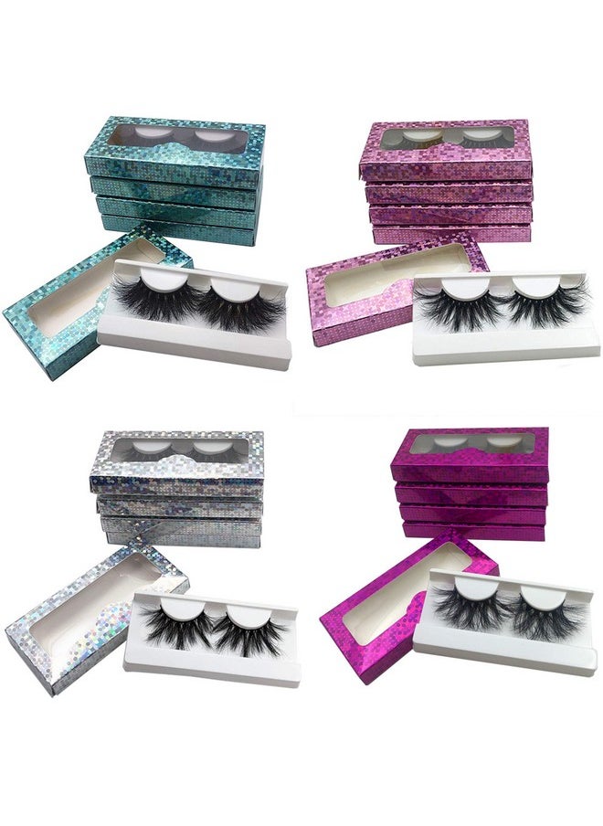 20 Pack 25Mm False Eyelashes, Real Mink, Handmade Full Strip, Cruelty Free, Dramatic 3D Lashes, Black, 20 Pairs