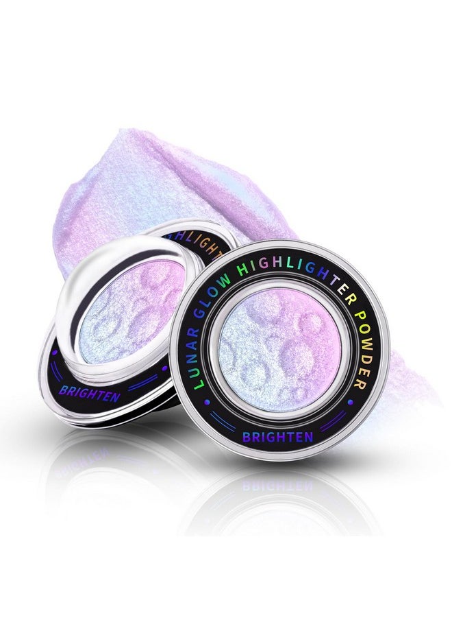 Chameleon Face Highlighter Palette, Multichrome Glitter Shimmer Highlighter Makeup, Holographic Sparkle Color Shifting Inner Corner Eye Highlighter Illuminator, Silky Creamy Mineral Eyeshadow2