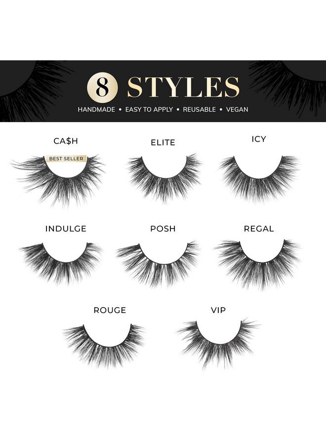 Luxury Synthetic False Eyelashes - Full Length Lash Extension 13Mm - Full Body Look - Medium Volume - Round Shape - Reusable Fake Lashes 15X - Lash Glue Not Included (Elite)