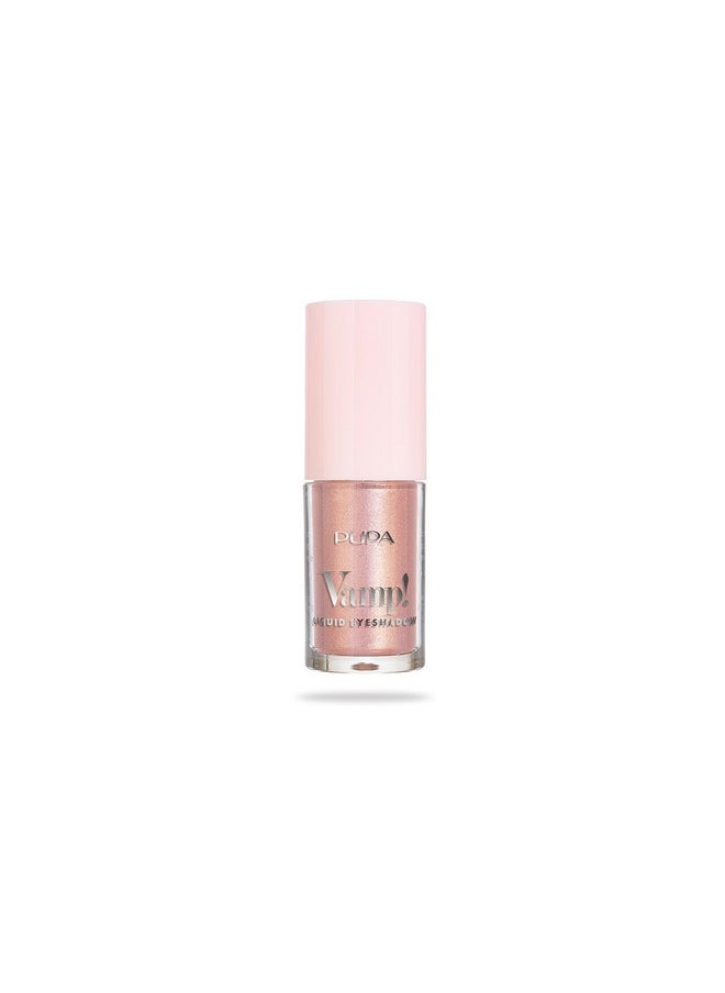 Milano Vamp! Liquid Eyeshadow - Shimmer Finish, Ultra-Adherent, And Lightweight - Ophthalmologically Tested - 002 Golden Rose - 0.13 Oz