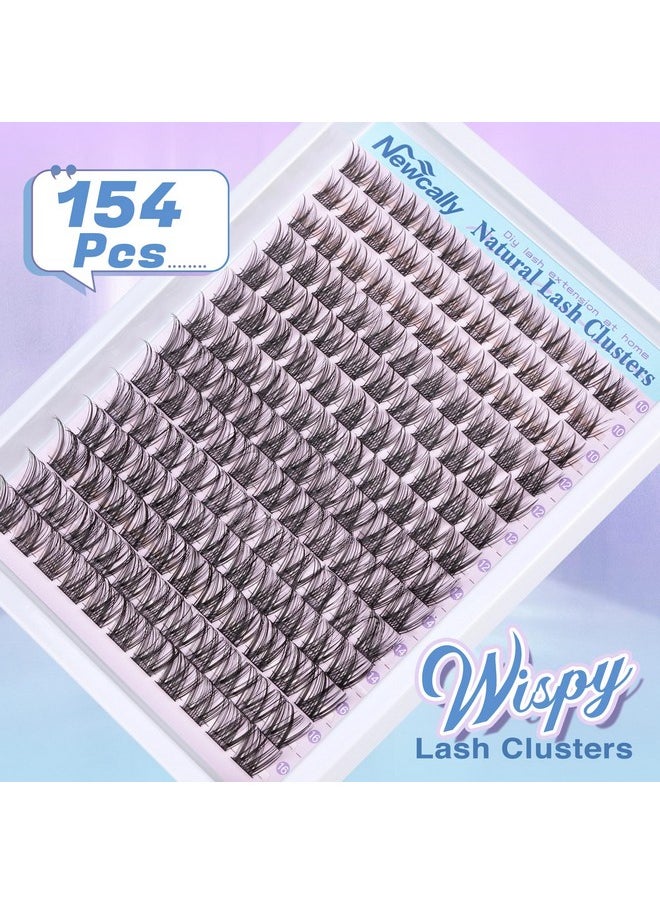 Sters Kit Wispy Natural Cluster Eyelash Extension Kit Diy Lash Extension Kit C Curl 10-16Mm Eyelash Clusters Volume Individual Lashes Kit By Newcally