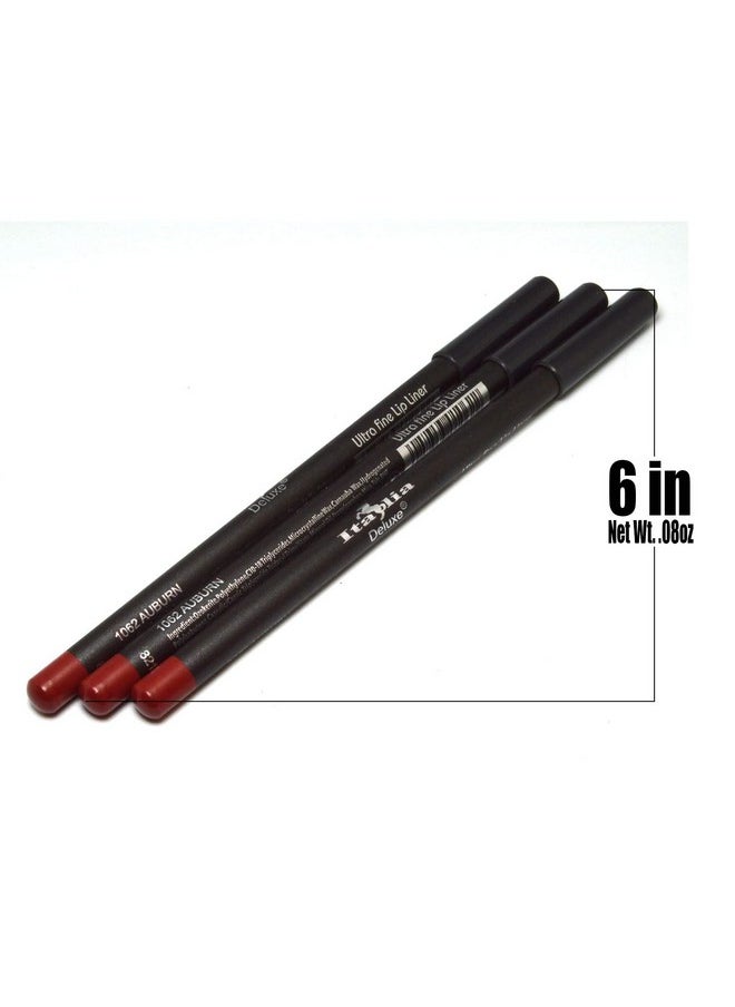 A Deluxe [ 1062 Aubrun ] Ultra Fine Lip Liner Pencil Lipliner Set + Free Zipper Bag