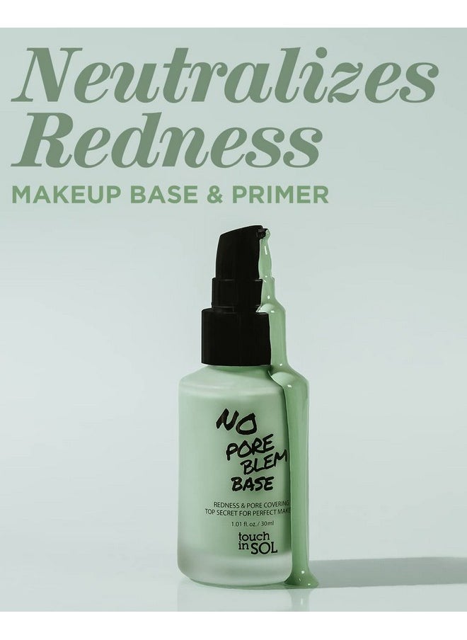 Redness Correcting Base Primer - Pore Minimizing Green Toned Makeup Base - Tone Neutralizing Before Foundation - Minimize Rosacea, Redness - No Pore Blem Primer Base, 1.01 Fl.Oz. 2 Pack