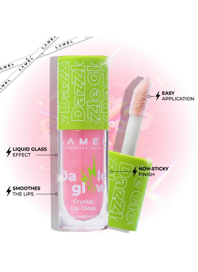 Dazzle Glow Crystal Clear Lip Gloss - Hydrating Lip Gloss - Non Sticky Lip Gloss - Colored Lip Gloss - Lip Gloss Color - Mini Lip Gloss - Moisturizing Lip Gloss - №405 Cotton Candy
