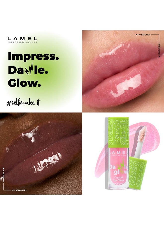 Dazzle Glow Crystal Clear Lip Gloss - Hydrating Lip Gloss - Non Sticky Lip Gloss - Colored Lip Gloss - Lip Gloss Color - Mini Lip Gloss - Moisturizing Lip Gloss - №405 Cotton Candy