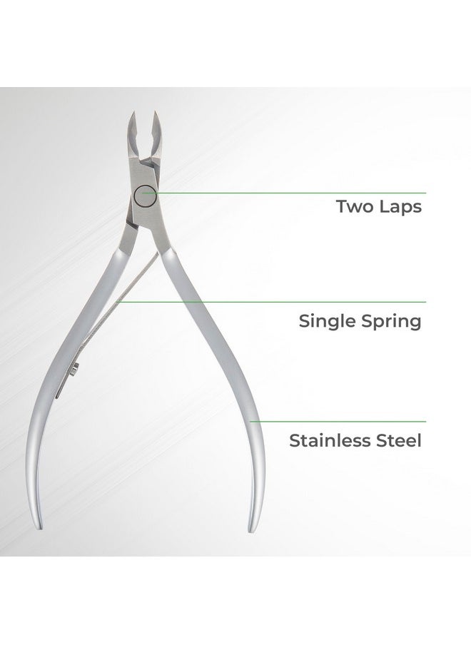 Cuticle Nipper - D-06 Jaw 12 | Stainless Steel | Durable And Sharp | Ergonomic Design | Grey Plated | Ideal For Salons And Home Use