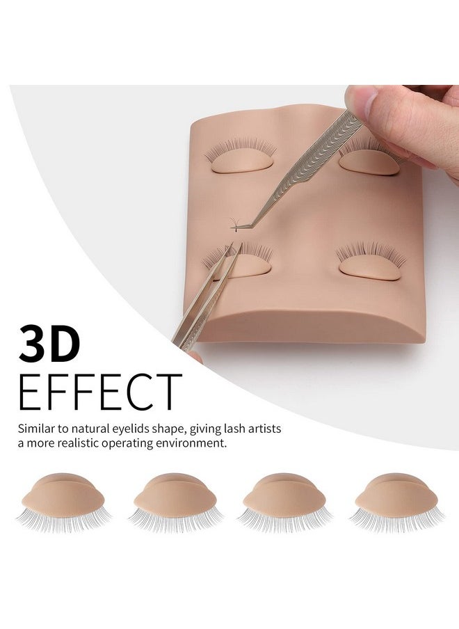 Replacement Eyelids For Mannequin Head, 2 Pairs Eyelash Extension Eyelids For Lash Practice, Silicone Rubber Realistic Eyelids For Eyelash Training