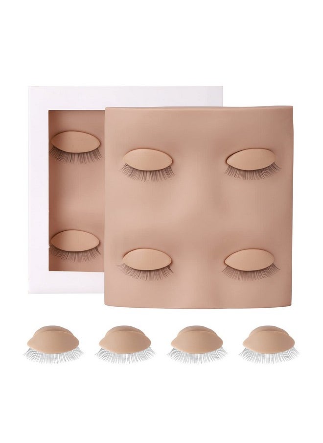 Replacement Eyelids For Mannequin Head, 2 Pairs Eyelash Extension Eyelids For Lash Practice, Silicone Rubber Realistic Eyelids For Eyelash Training