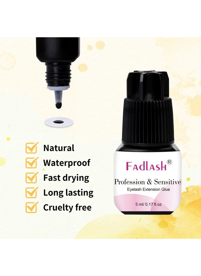 Extension Glue Fadlash Extra Strong Lash Glue 5Ml 1S Dry Time 8 Weeks Retention Lash Extension Glue Maximum Bonding Power Professional Use Only (Never For Diy/Cluster Lashes)