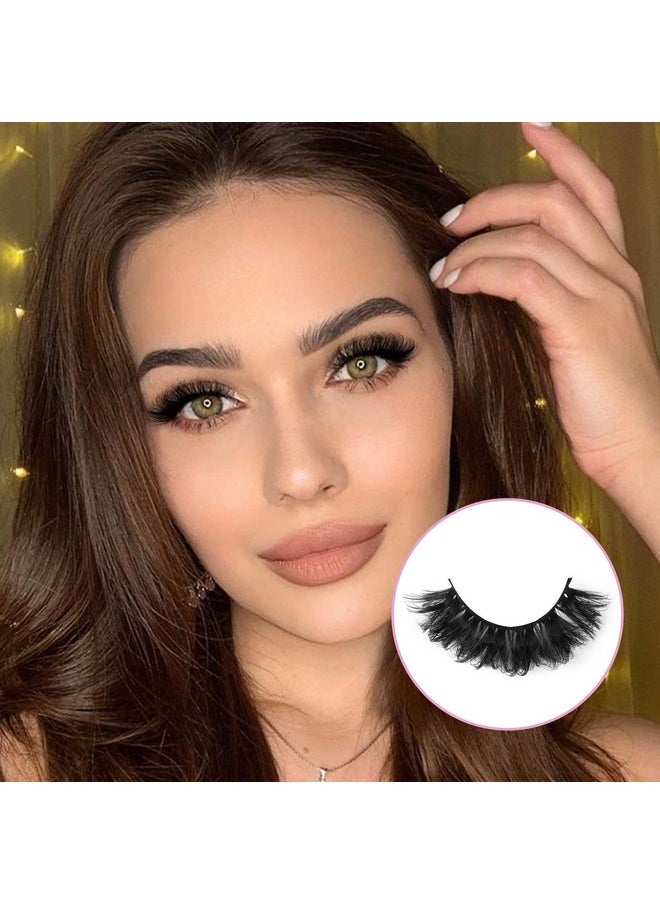 Alse Eyelashes Fluffy Mink Lashes 3D Wispy D Curl Eye Lashes Russian Strip Thick Full False Eyelashes 5 Pairs 21Mm By Focipeysa Eyelashes