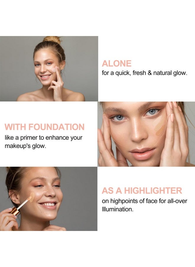 Natural Glow Liquid Filter, Face Complexion Booster For An All Day Radiant Glow Soft-Focus Look, Liquid Highlighter Primer, Glow Lotion, Vegan & Cruelty-Free (Light/Medium)