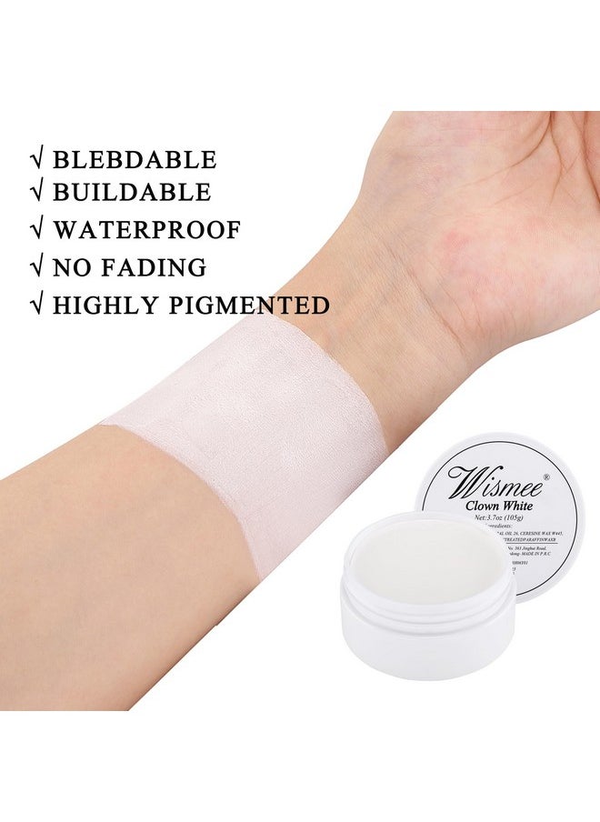 105G White Face Paint Clown White Makeup,Large Capacity Classic White Face Body Paint Special Effects Makeup Kit Dress Up Non Toxic Face Painting Kits Full Coverage Face Makeup