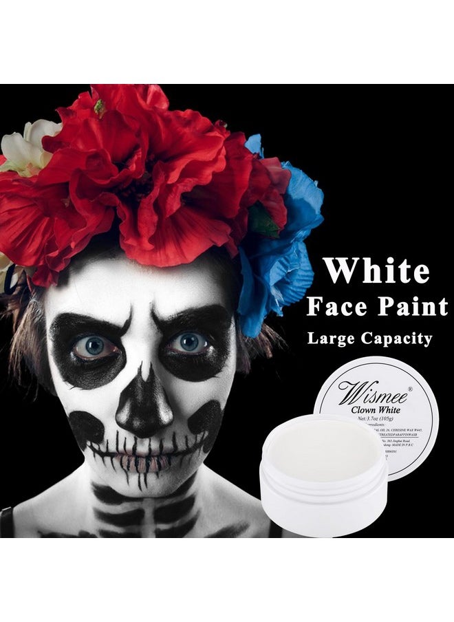 105G White Face Paint Clown White Makeup,Large Capacity Classic White Face Body Paint Special Effects Makeup Kit Dress Up Non Toxic Face Painting Kits Full Coverage Face Makeup