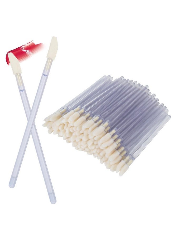 Disposable Makeup Lip Brush Lipstick Gloss Wands Applicator Perfect Make Up Tool (100Pcs Clear)