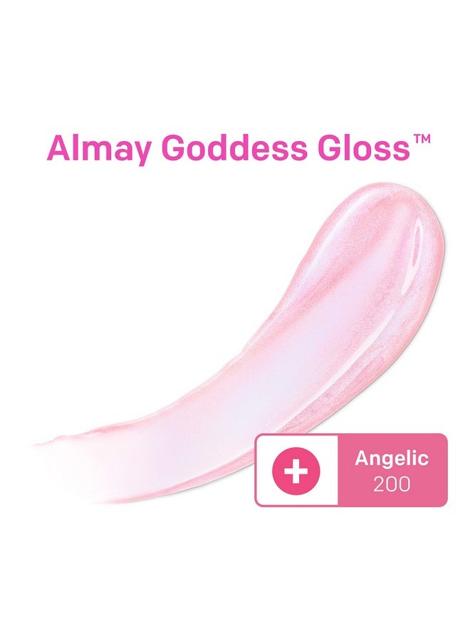 Lip Gloss, Non-Sticky Lip Makeup, Holographic Glitter Finish, Hypoallergenic, 200 Angelic, 0.9 Oz