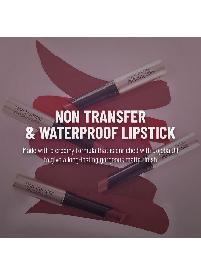 Non-Transfer Waterproof Lipstick With Jojoba Seed Oil | Matte Finish | Long-Lasting | Highly Pigmented | Shade- Royal Maroon, 3Gm