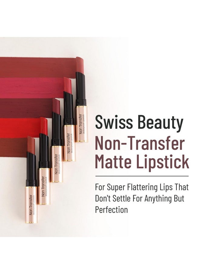 Non-Transfer Waterproof Lipstick With Jojoba Seed Oil | Matte Finish | Long-Lasting | Highly Pigmented | Shade- Royal Maroon, 3Gm