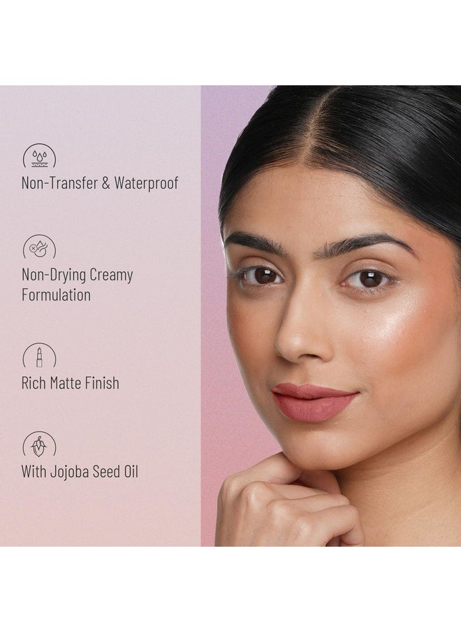 Non-Transfer Waterproof Lipstick With Jojoba Seed Oil | Matte Finish | Long-Lasting | Highly Pigmented | Shade- Royal Maroon, 3Gm