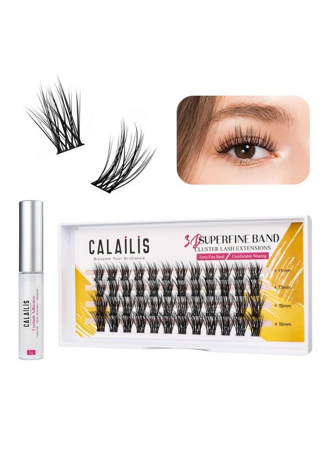 Individual Lashes, Diy Eyelash Extensions, Super Thin Glue-Based Band, Natural Look Reusable, 11/13/15/15Mm,Lasting For 48 Hours Individual Diy Eyelashes(Ys02)