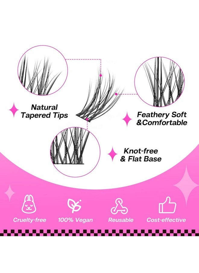 Individual Lashes, Diy Eyelash Extensions, Super Thin Glue-Based Band, Natural Look Reusable, 11/13/15/15Mm,Lasting For 48 Hours Individual Diy Eyelashes(Ys02)