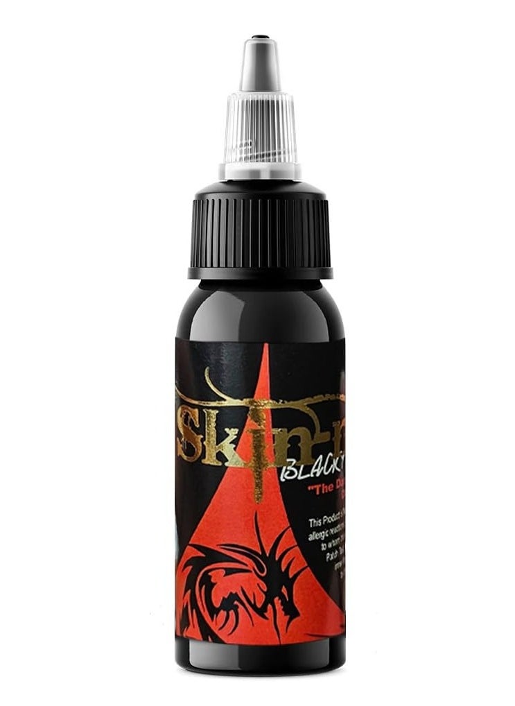 Skin- Ink 1oz Blacky Black Professional Pigment for Outlining, Shading, & Blending Tattoo Ink