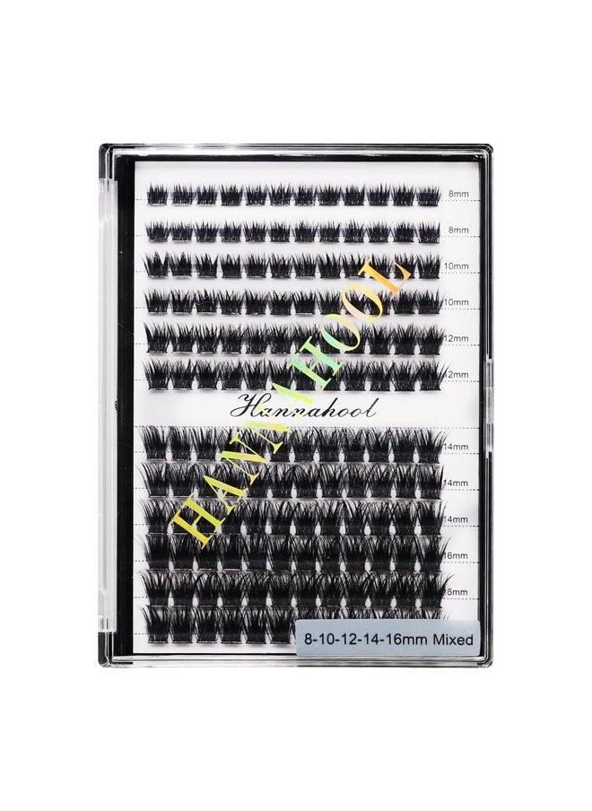 12Rows-Large Tray Mixed 8-10-12-14-16Mm/Mixed 14-15-16Mm/Mixed14Mm-16Mm/Mixed 18-20Mm Wide Stem Individual False Eyelashes Dramatic Black Cluster Eyelashes (Mixed 8-10-12-14-16Mm)