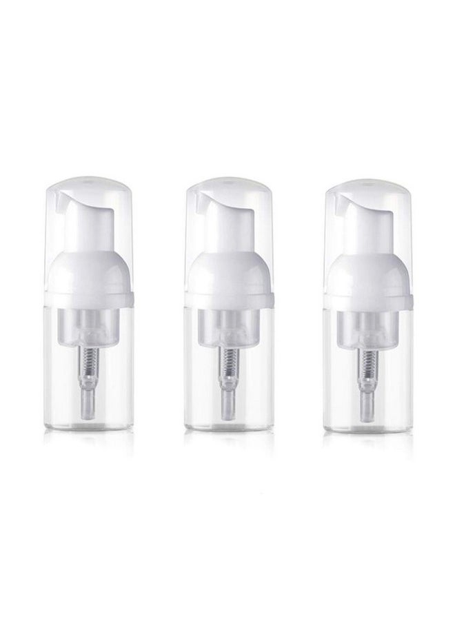 3Pcs Empty Refillable Clear Plastic Foamer Pump Bottle Foaming Dispenser Cosmetic Makeup Sample Storage Container Vial Pot For Kitchen And Bathroom Use(30Ml/1Oz)